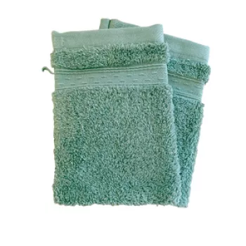 Ensemble de 2 gants de bain en coton bio - VERT 