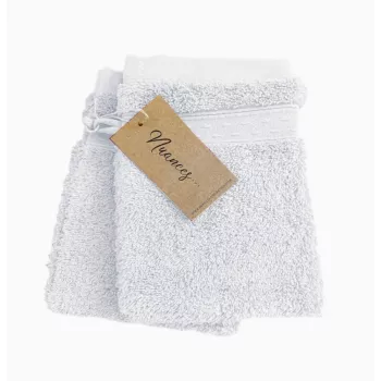 Ensemble de 2 gants de bain en coton bio - BLANC