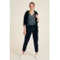 Pantalon nicki ajusté pour femme en coton bio - couleur deep water