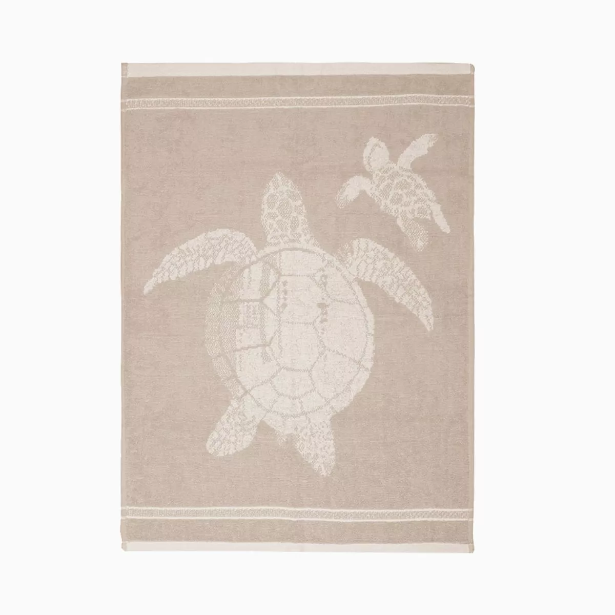 Torchon de cuisine en coton - motif tortue - crèm