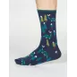 Chaussettes fantaisie en coton avec imprimé dinosaure - bleu marine