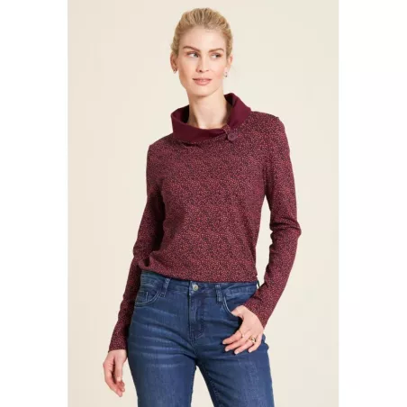 Chemisier pour femme en coton - rouge rioja