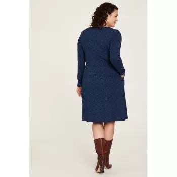Robe en coton pour femme - motif scribbles - bleu