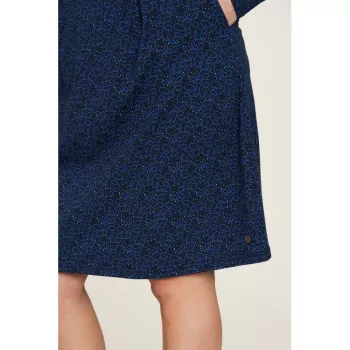 Robe Coton Bleue à Motif Scribbles pour Elégance