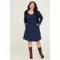 Robe en coton pour femme - motif scribbles - bleu