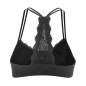 Brassière pour femme en coton avec dentelle - noir