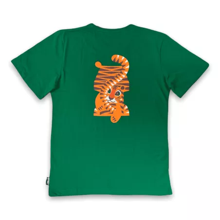 T-Shirt en coton avec design tigre - vert