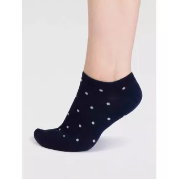 Chaussettes basses à pois pour femme, composées de bambou et de coton écologique