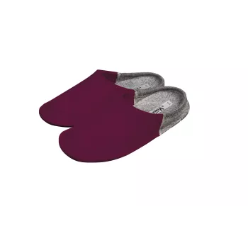 Chaussons en feutre 100% laine bordeaux