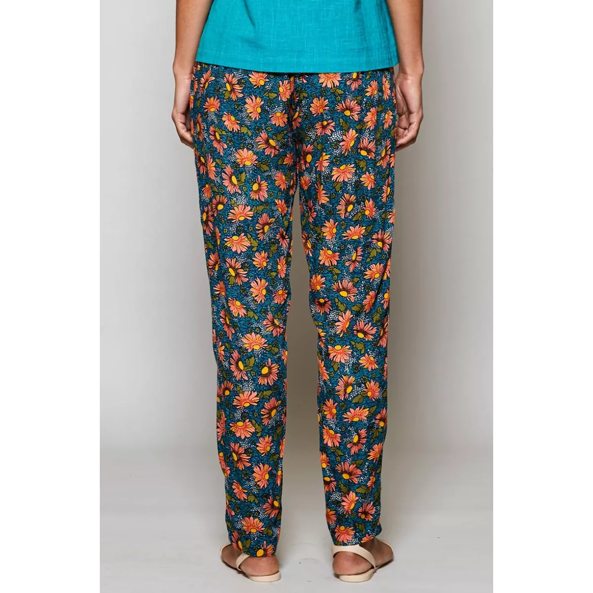 Pantalon gazania pour femme en viscose - bleu