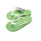 Tongs pour femme en latex végétal - vert à pois blanc