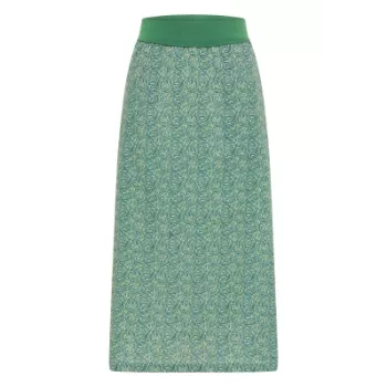 Jupe longue élégante en coton pour femme - imprimé floral - vert