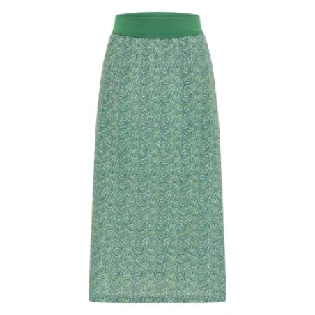 Jupe longue élégante en coton pour femme - imprimé floral - vert