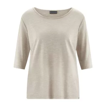 T-shirt écoresponsable pour femme en chanvre et coton bio avec manches mi-longues