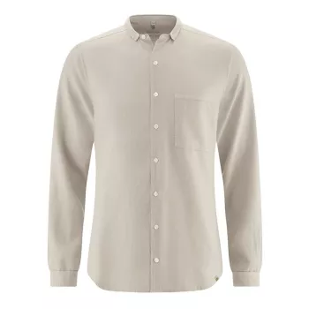 Chemise à manches longues pour homme en chanvre et coton 