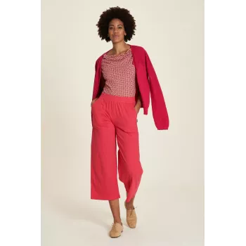 Pantalon ample pour femme en coton bio jersey rouge