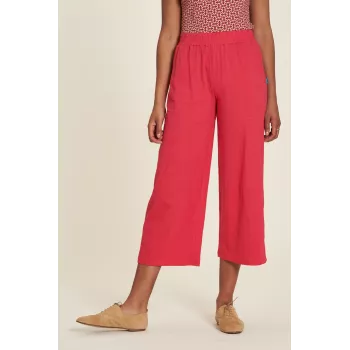 Pantalon ample pour femme en coton bio jersey rouge sorbet