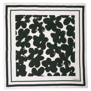 Foulard chic en coton bio noir avec touches de blanc