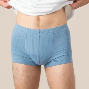 Ensemble de deux boxers en coton bio, bleu profond et clair