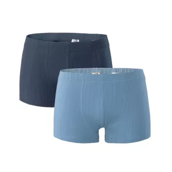 Lot de deux boxer en coton bio, bleu marine et bleu clair, HOGAN