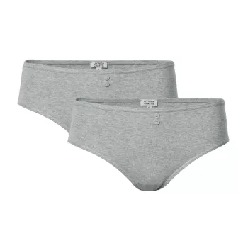 Ensemble de deux slips doux en coton bio gris