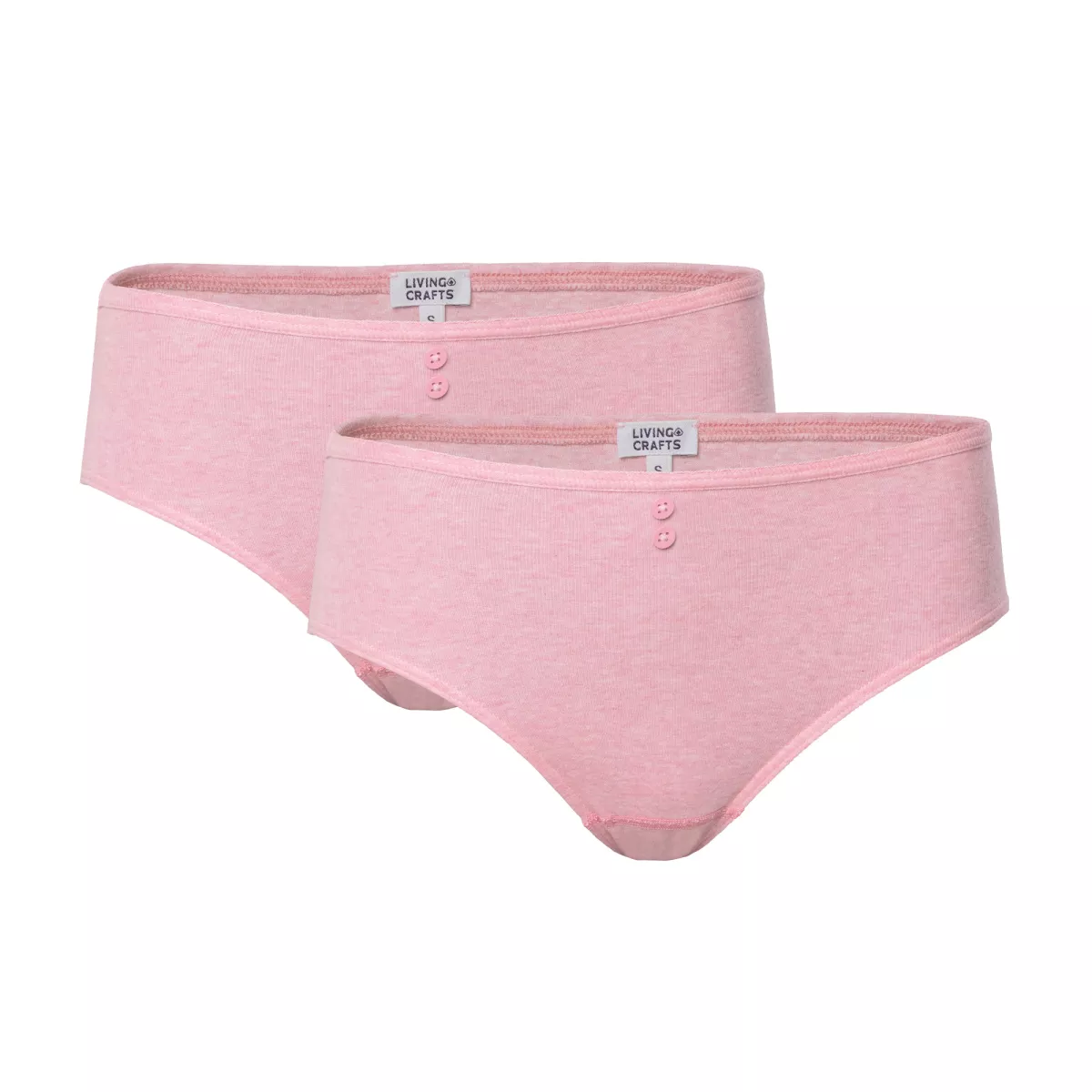 Lot de deux slips en coton bio, rose, RASINA