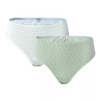 Lot de deux slips verts et blancs en coton durable