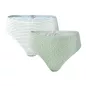 Lot de deux slips en coton bio, vert et blanc, RYLIE