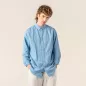 Chemise en lin et en coton bio, bleu, ROB