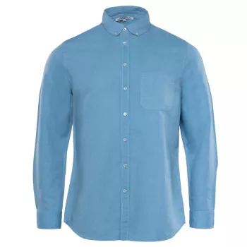 Chemise en lin et coton organique, bleu profond