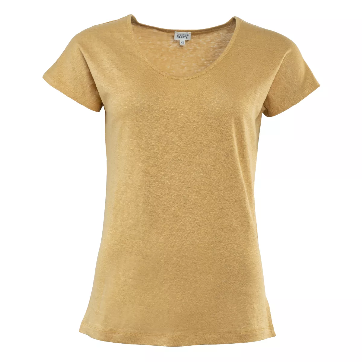 T-shirt en lin bio, moutarde, ROBINIA