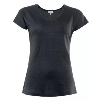 Tee-shirt urbain noir en lin naturel