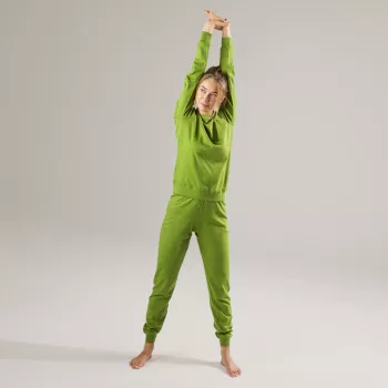 Pyjama en coton bio, vert, BETTY