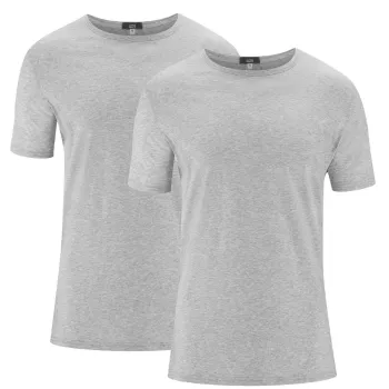 Lot de 2 t-shirts en coton bio, gris, FABIAN