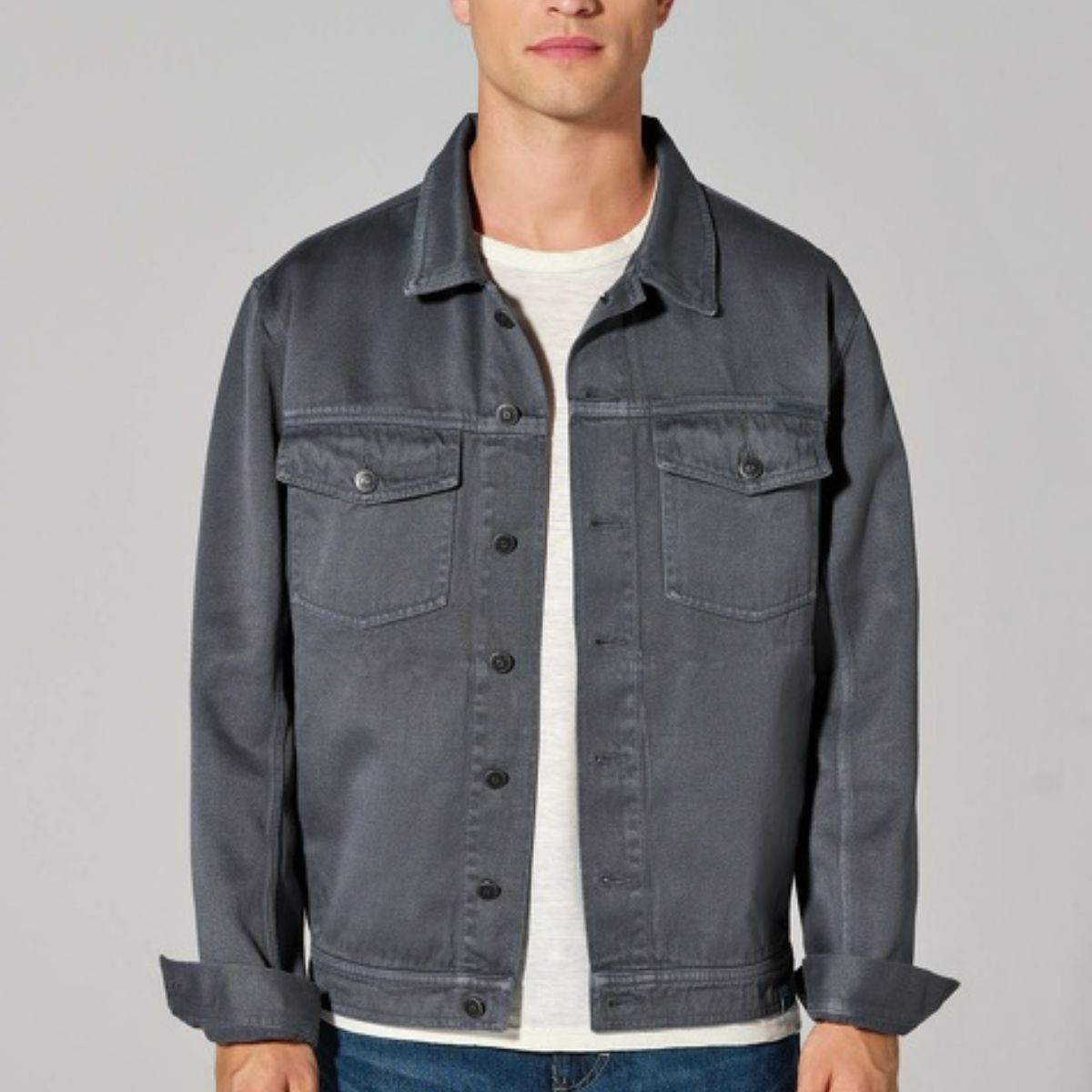 Veste homme en jean style classique bleu denim