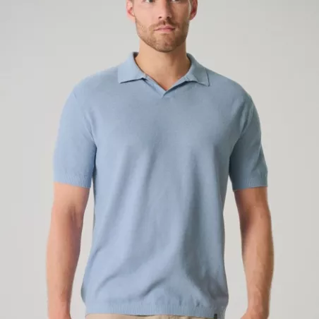 Polo homme manches courtes en chanvre et coton