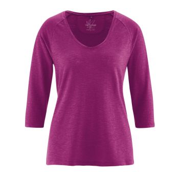 Haut raglan col v en chanvre coton bio berry