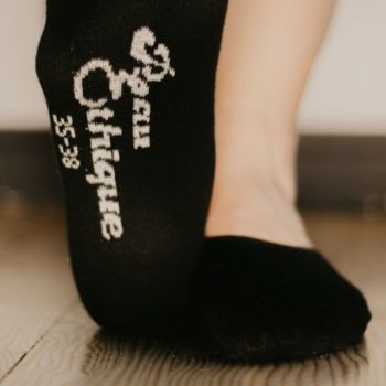 Chaussettes noires protège pieds coton bio
