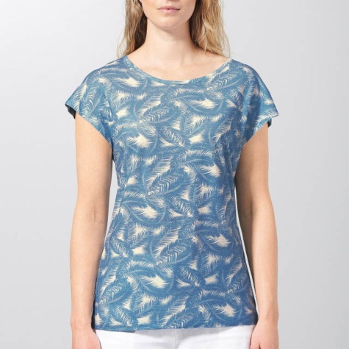 t-shirt chanvre coton bio imprimé feuilles de palmier