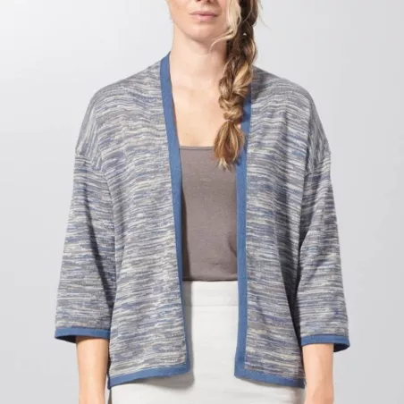 Gilet femme chiné en coton et chanvre bio