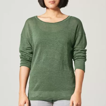 Pull léger femme 100% chanvre naturel tissu tricoté