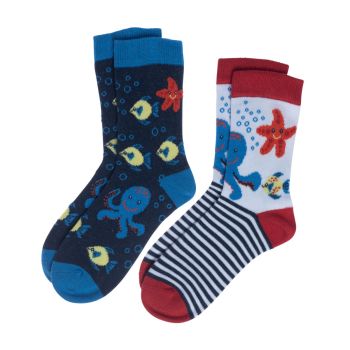 lots de 2 paires de chaussettes éco-responsables avec motifs bleu nuit