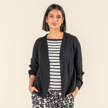 Cardigan en coton bio, noir