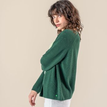 Cardigan en coton bio, vert