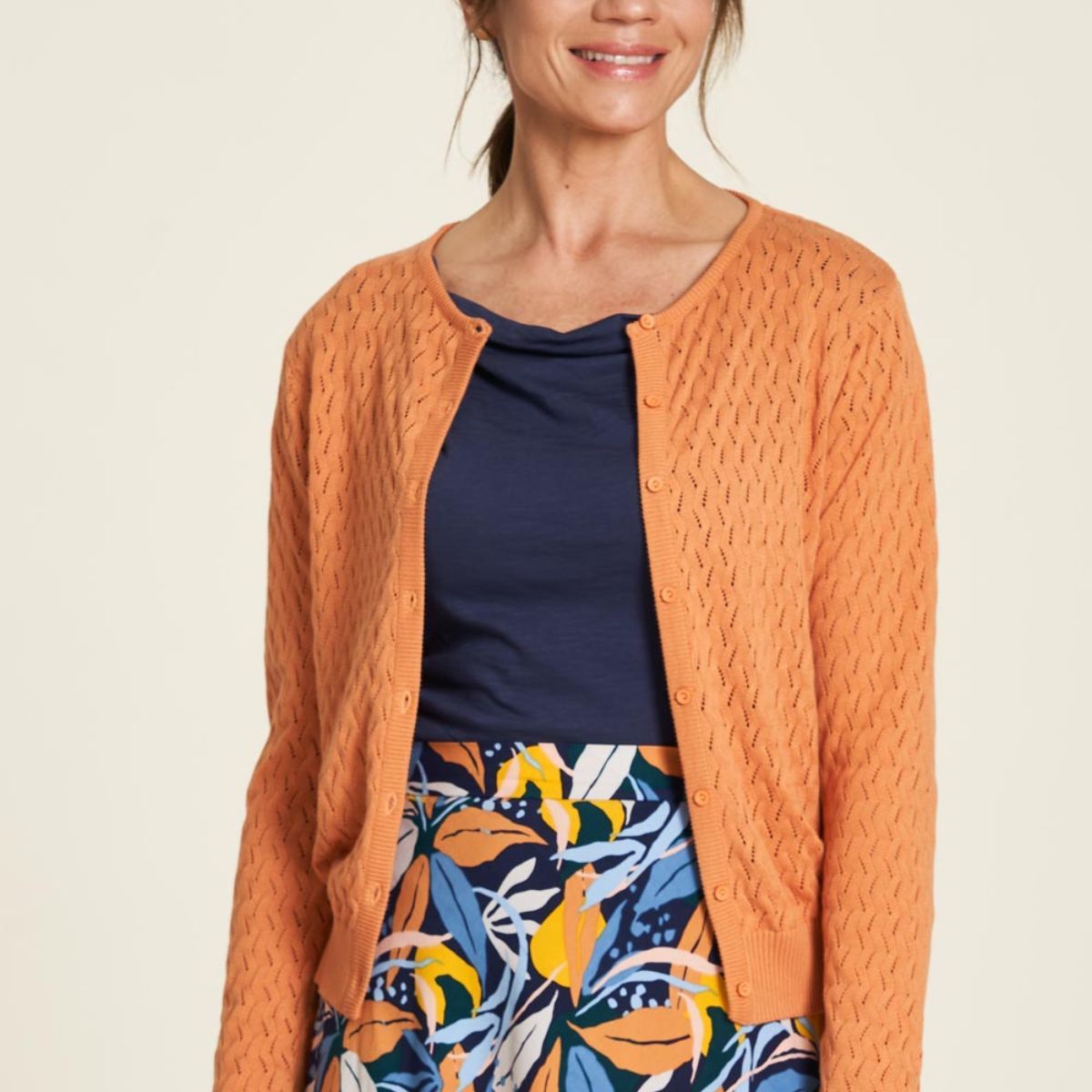 Cardigan femme en coton bio melon