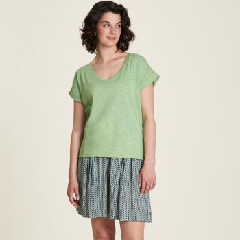 T-shirt vert ample confortable pour femme en coton bio