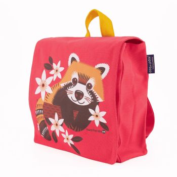 Sac à dos Panda, rouge, GOTS