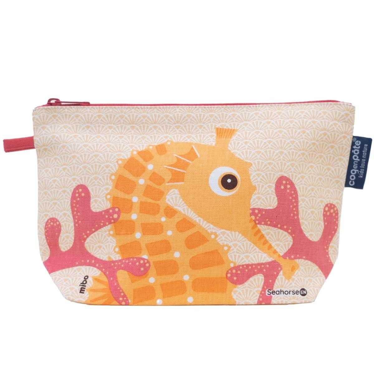 Trousse coton bio, Hippocampe, GOTS