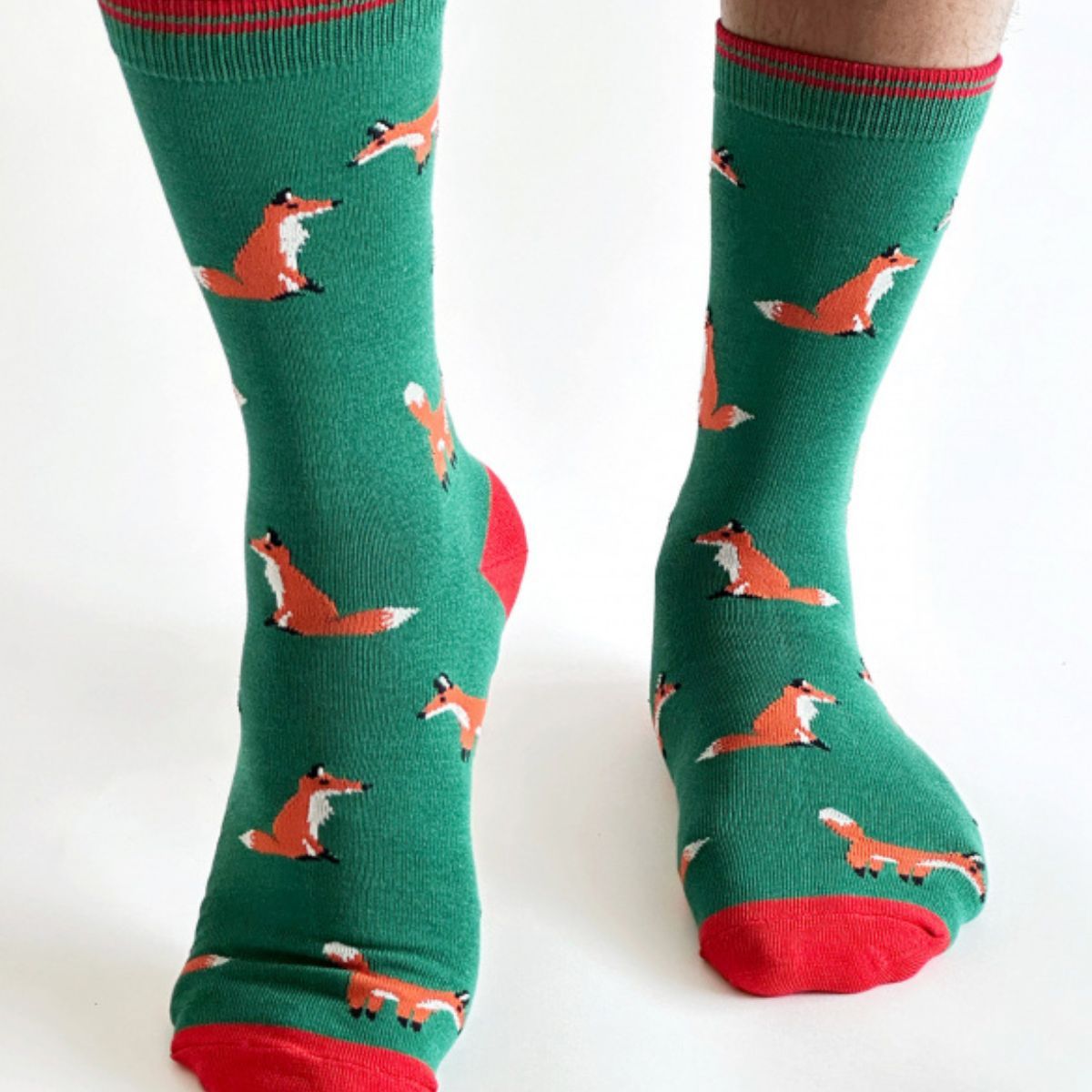 Chaussettes en bambou, "Oriel Fox", vert foncé