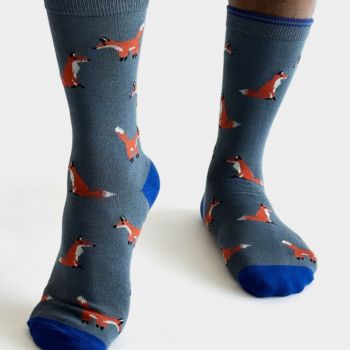 Chaussettes en bambou, "Oriel Fox", bleu clair